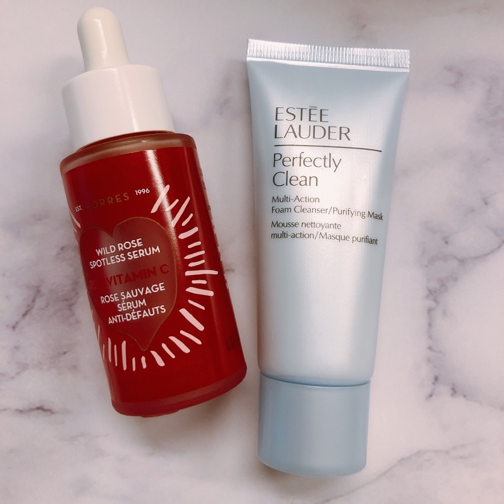 Korres VC serum & Estée Lauder cleanser